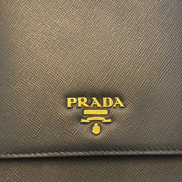 New Prada Saffiano Leather Business Card Wallet With Strap (Certified Authentic) - Picture 9 of 13